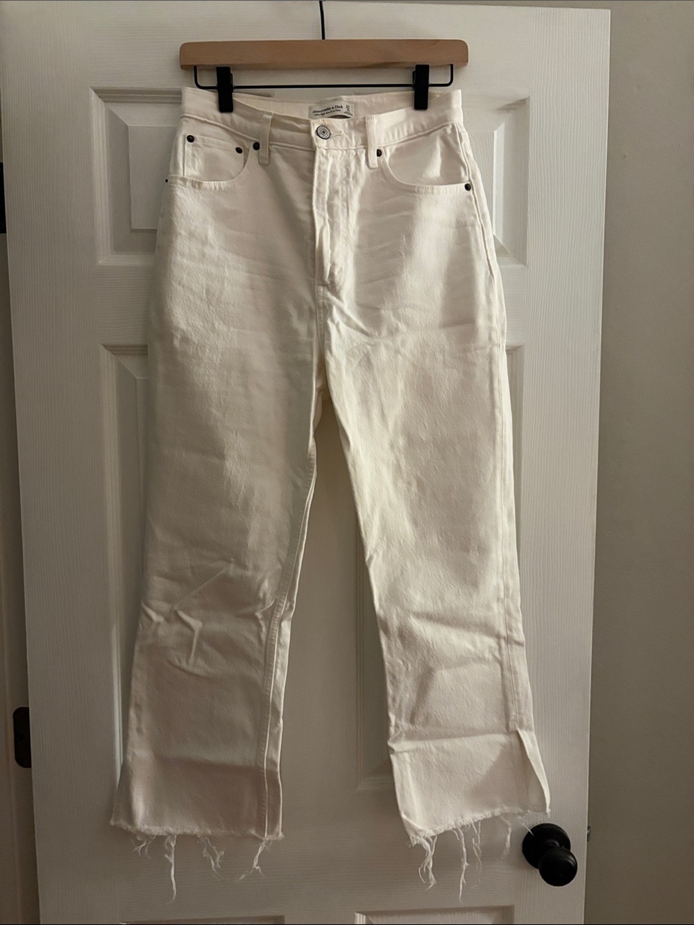 Abercrombie & Fitch White Ultra High Rise Kick Flare Jeans